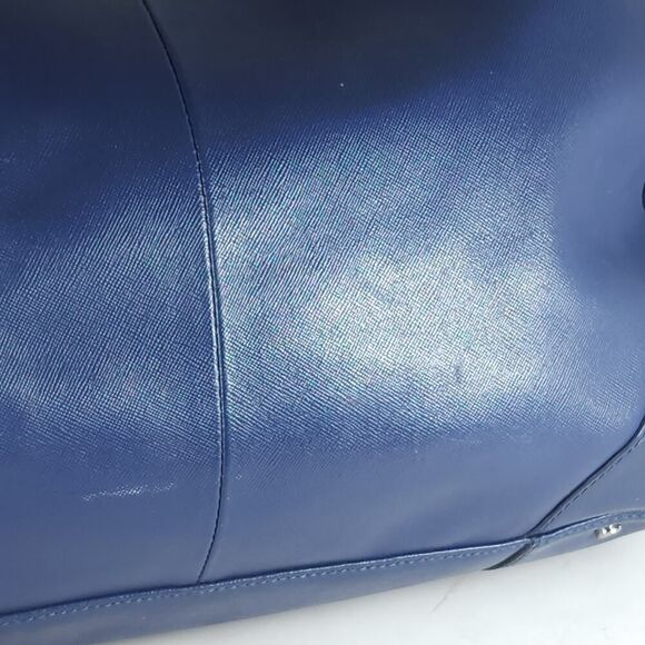 Tory Burch Robinson East West Blue Leather Large Top Handle Tote Bag Handbag - Picture 16 of 16